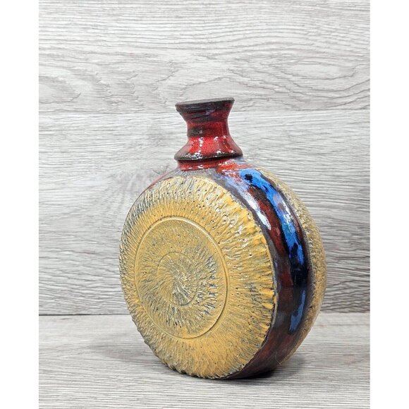 Vintage Pottery Vase Ceramic Abstarct Art Handmade Pot 6" Home Room Decor Gift - Picture 10 of 16